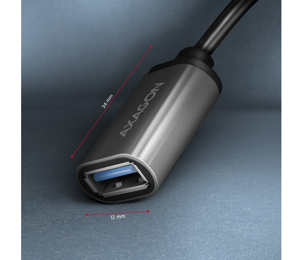 Axagon RUCM-AFAC, redukcja kabla USB-C (M) - USB-A (F), 20cm - 1353484 - zdjęcie 4
